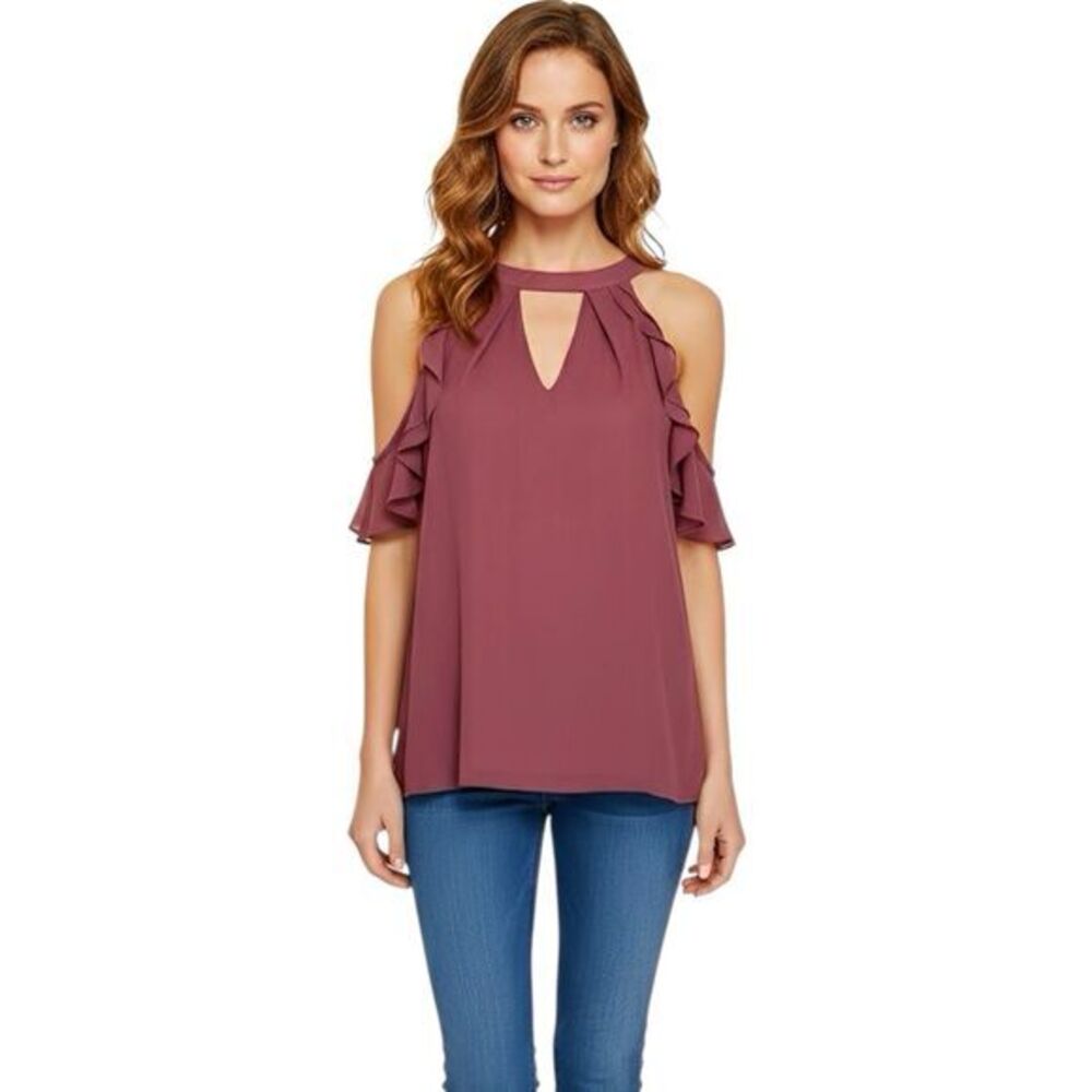 Rue21 Blouse Sz Large Cold Shoulder Bohemian Boho Y2k Festival Gypsy Hipster